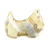 Abbeyhorn Oxhorn Scottie Dog Brooch