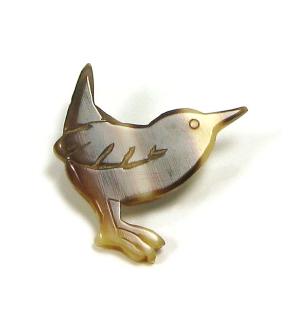 Abbeyhorn Oxhorn Wren Brooch