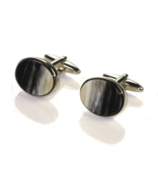 Pair of Oval Oxhorn Cufflinks