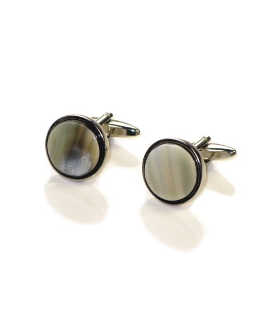 A pair of Round Oxhorn Cufflinks