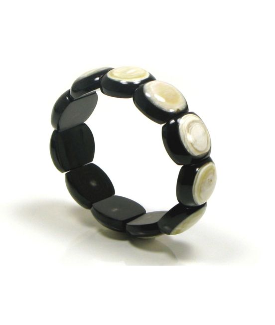Abbeyhorn Elasticated Bracelet - black/white