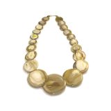 Abbeyhorn Oxhorn Round Disc Long Necklace
