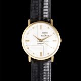 Cobra & Bellamy Sennan Watch with white face and black leather strap