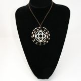 Dark horn pendant with white inner