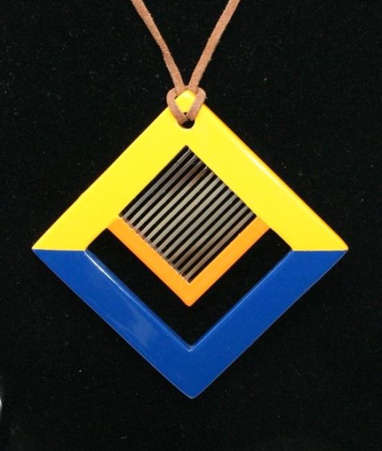 Blue, Yellow, Orange Statement Pendant
