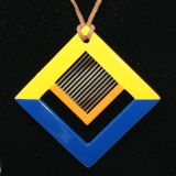 Blue, Yellow, Orange Statement Pendant
