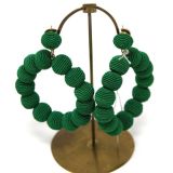 Woven Ball Hoop Earrings