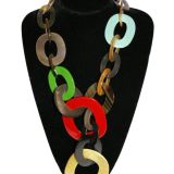 Capella Horn Oxhorn large hoop necklace in multiple colour lacquers