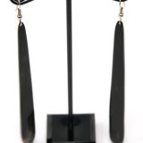 Abbeyhorn Oxhorn Long Drop Earrings - Dark