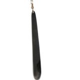 Abbeyhorn Oxhorn Long Drop Earrings - Dark - close up