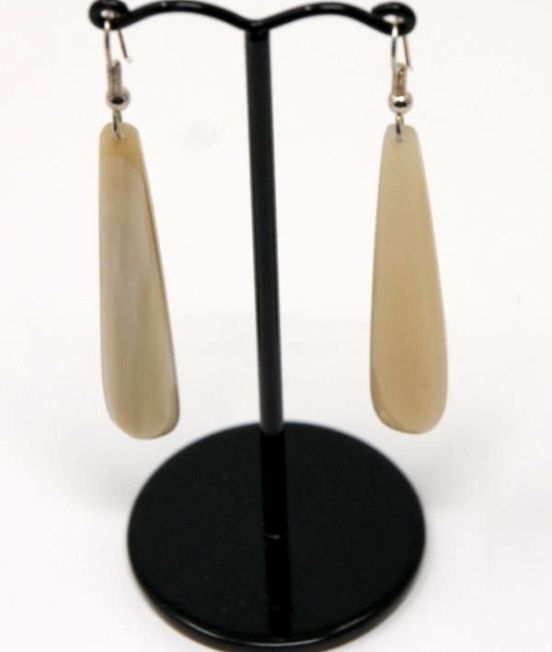 Abbeyhorn Oxhorn Short Drop Earrings - Pale