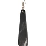 Abbeyhorn Oxhorn Short Drop Earrings - dark - close up
