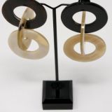 Abbeyhorn Oval Triptic Earrings - pale/dark