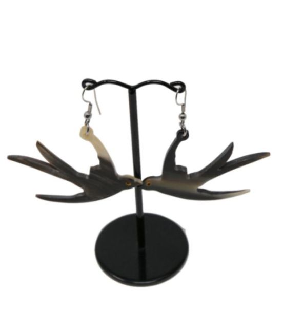 Capella Horn Oxhorn Swallow Earrings