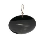 L'Indochineur Round Earring in dark Oxhorn - Close Up