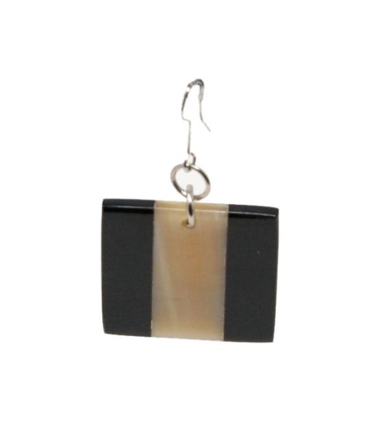 Indochineur Oxhorn Striped Earrings - dark/pale - close up