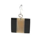 Indochineur Oxhorn Striped Earrings - dark/pale - close up
