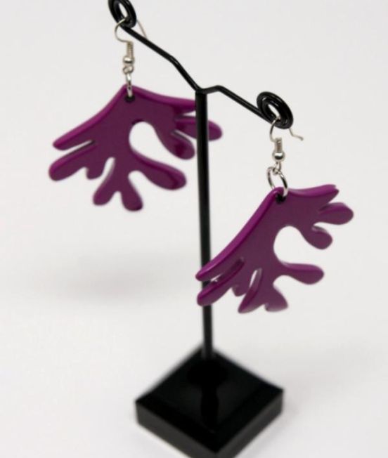 Indochineur Oxhorn Tree Earrings - fuschia lacquer