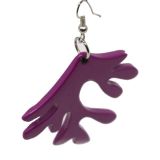 Indochineur Oxhorn Tree Earrings - fuschia lacquer - close up
