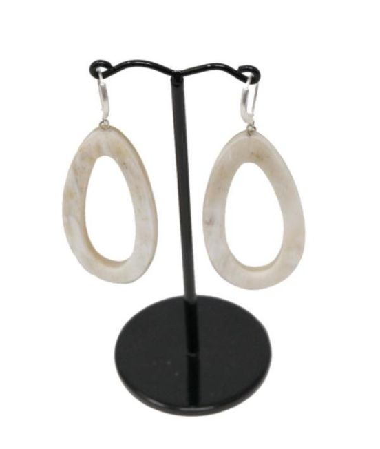 Spanish & Sisters Carved Droplet Earrings - Pale