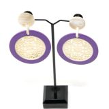 Spanish & Sisters Round Mandala Earring white with lilac lacquer