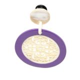 Spanish & Sisters Round Mandala Earring white with lilac lacquer - close up