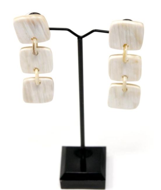 Spanish & Sisters Three Square Earrings - Pale