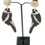 Spanish & Sisters Parrot Earrings - dark oxhorn with pale highlights