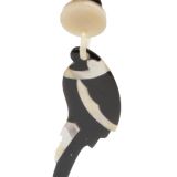 Spanish & Sisters Parrot Earrings - dark oxhorn with pale highlights - close up