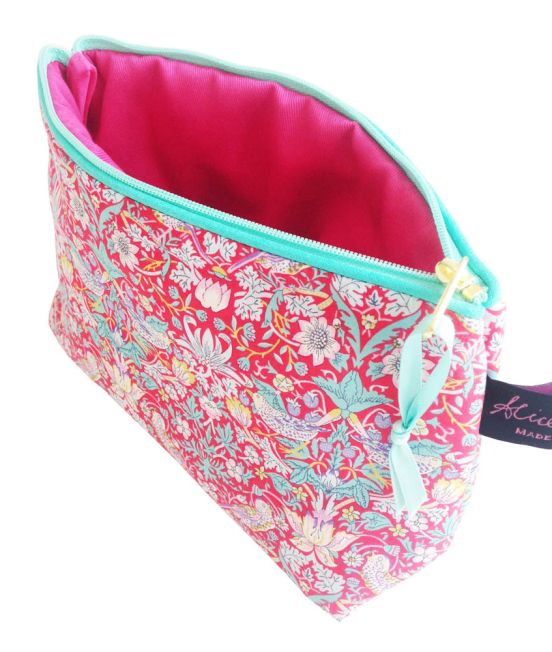 Strawberry Thief Cosmetic Bag - open