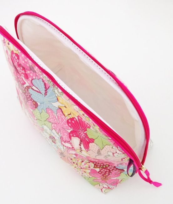 Large Mauvy Pink Waterproof Washbag from Above