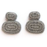 Narratives Crystal Double Oval Stack Earrings