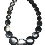 Oxhorn Discs Necklace with dark horn