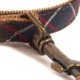 Barbour Classic Green Tartan dog lead - Close up