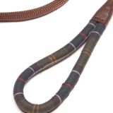 Barbour Classic Green Tartan dog slip lead - handle detail