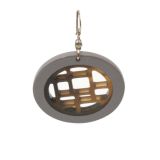 L'Indochineur Fretwork Earring in Grey - Close Up