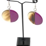 Indochineur Oxhorn Circle Earrings - fuschia lacquer