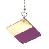 Indochineur Oxhorn Square Earrings - fuschia lacquer - close up