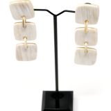 Spanish & Sisters Three Square Earrings - Pale