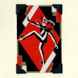 Vintage Playing Cards Greetings Card - Black/Red Joker