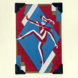 Vintage Playing Cards Greetings Card - Blue/Red Joker