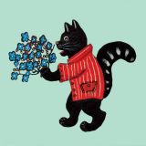 Kapeliki Greetings Card - Forget Me Not Cat