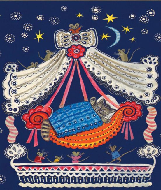 Kapeliki Greetings Card - Kitten in Cradle