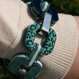 Xavier Derome Reversible bracelet in blue shades - Close Up