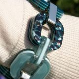 Xavier Derome Reversible bracelet in blue shades - Close Up 1