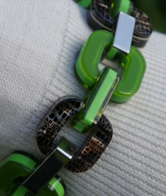 Xavier Derome Reversible Green and White Bracelet