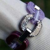 Xavier Derome Pink and Purple bracelet close up pattern side