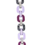 Xavier Derome Pink and Purple reversible bracelet, showing reverse side on a white background