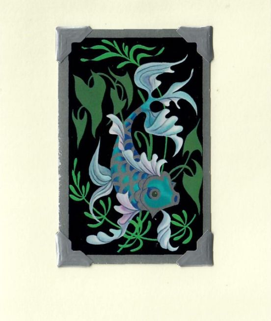 Vintage Playing Cards Greetings Card - Fish